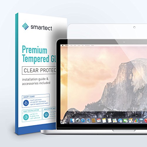 smartect® Panzerglas Displayschutzfolie für MacBook Pro 13 (To Mid 2015) aus gehärtetem Tempered Glass • Gorilla Glass mit Härtegrad 9h • 0,33mm Ultra-Dünn • Abgerundete Kanten (2.5D) • Anti Fingerabdruck - 2