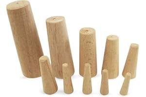 MiDMarine Emergency Conical Thru-Hull Soft Wood Bungs, Set of 10 Plugs, 8mm to 38mm Dia. for Boat, Yacht