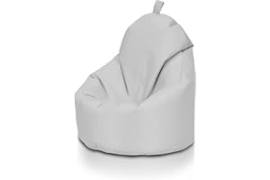 Ecopuf Yoko | Pouf a Sacco Seduta Alta | Pouf Poltrona con Maniglia | Puff Poltrona Sacco in Poliestere Impermeabile da Esterno | Poltrona a Sacco Relax Dim. 70X75 Cm