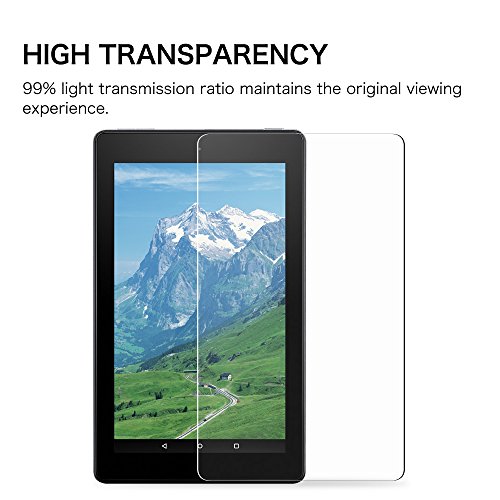 Fintie Fire 7 2017 Folie Panzerglas – [9H Härtegrad] HD klar [stark kratzfest] Hartglas Panzerglas Displayschutzfolie Glasfolie Tempered Glass Screen Protector für Amazon Fire 7 (7. Generation – 2017) - 2
