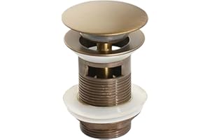 HWJFDC Bonde de Lavabo Bouchon de vidange Pop-Up for lavabo de Salle de Bains, en Or brossé, Noir Mat, Blanc, Or Rose, Or, Chrome, Accessoires de lavabo (Color : Antique with Hole)