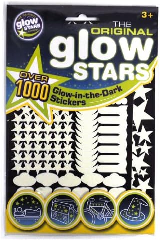 UV Glow Stars Self-Adhesive / Reusable Stickers in Large and Small Format for Bedroom Ceiling - Invisible on White Surfaces During the Day, Glow in the Dark at Night - 1000 Pieces