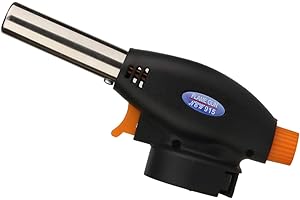 DBZQSCW Butane Torch, Professional Kitchen Blow Torch, Chef Cooking Torch Lighter Adjustable Flame for Cooking Creme Brulee BBQ Baking Camping(Butane Gas Not Included)