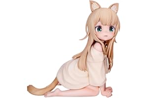 Zhongkaihua Figurine de chat mignon Kinako Cartoon Q Figure PVC Modèle agenouillé Statue de table Figurine Ornements, 14 cm