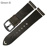 Comradesn Ersatzarmbänder Vintage Lederband Uhrenarmband Fettleder Uhren Zubehör Armband 20 Mm 22 Mm 24 Mm Rot Armband für Longines