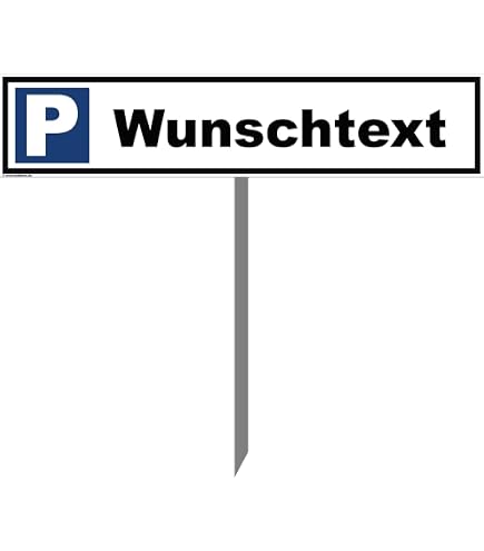 Parkplatzschild "Arzt" – 52x11 Cm, Aus Aluminiumverbund, Inkl. Einschlagpfosten 75 Cm & Montagematerial