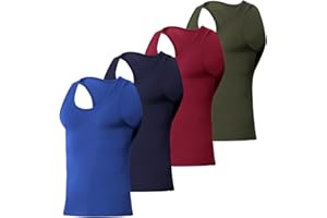 ARJEN KROOS 4Pack Men's Tank Tops Sleeveless Top Gym Workout Vest Muscle Bodybuilding Fitness T-Shirt Training Athletic Tee Quick Dry Breathable Shirts Casual Undershirts