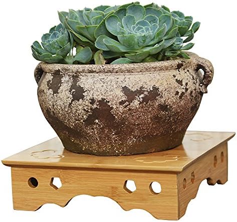 Piontth Modern Practical Bamboo Flower Plant Stands Desktop Small Flower Potted Racks Office Windowsill Flower Pots Table Mini Shelves ( Size : 2 pcs )