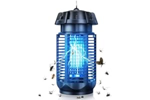 YEEFON Lampada Antizanzare Elettrica, 20W UV Zanzariera Elettrica Anti Insetti 1 Spazzole Pulit, Non Tossico ed Ecologico per Giardino Interno Esterno, Impermeabile IPX4
