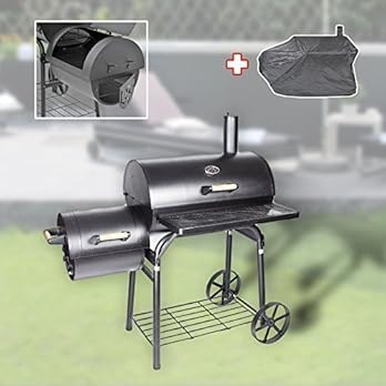 Xl Profi Smoker Bbq Grill Grillwagen Holzkohle 15mm Stahl Lokomotive Haube