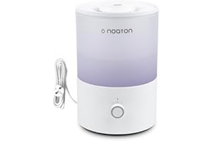 Noaton Essential Luftbefeuchter, 3,3L Top-fill, 33H Laufzeit, 7-Farben-Nachtlicht, Leiser Raumluftbefeuchter, 360°Drehbare, für Kinderzimmer und Pflanzen Schlafzimmer