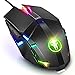 Produktbild Wired Gaming Maus, Fnova RGB Gamer Mouse, 4000 DPI Einstellung, Ergonomisches Professionelle Optische USB Maus, Hohen Präzision LED Mäuse für PC Mac Laptop Office Home