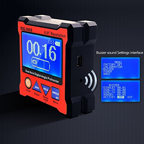 KKmoon DXL360S Dual Axis Digital Winkel Winkelmesser mit 5 Seite magnetischer Basis Hochpräzisions-Dual-Achsen Digitalanzeige Niveaustandanzeiger 100-240V 50 – 60Hz - 2