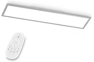‎EGLO EGLO LED Deckenleuchte Bottazzo, Deckenlampe 100x25 cm, Panel ultraflach aus Aluminium, Kunststoff in Silber, mit Fernbedienung dimmbar, Farbtemperaturwechsel (warmweiß – kaltweiß), Wohnzimmerlampe