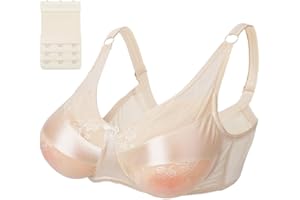 ELMIKA Mastectomy Bra Silicone Breast Forms Special Pocket Bra Women Everyday Bra for Post Surgery Mastectomy Crossdresser Transgender Cosplay