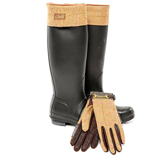 Tweed-Boot-Liners-Gloves-Set-Brown-Size-3-5