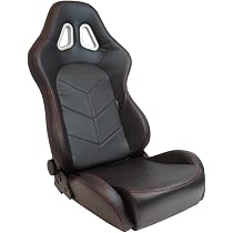 Siège Baquet AutoStyle 'AK' - Simili Cuir Noir Surpiqûres Argent - Dossier Réglable
