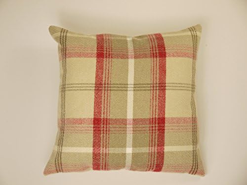 Highland Mist Tartan 16in x 16in Cushion Cover in Cranberry