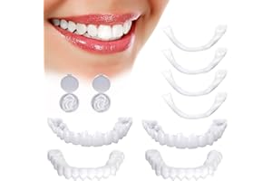 Jooheli 2 Paires Faux Dentier, Dentier Provisoire, Prothese Dentaire, Placages Instantanés Dentiers Naturels, Placages Cosmétiques Blanchissant les Dents pour les Mauvaises Dents