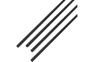 Ohamtes 4Pcs 1.5mm diameter carbon fiber rod, solid frosted rod length 400mm, used for kite, remote control aircraft, DIY article frame or support rod