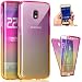 Produktbild Galaxy J5 2017 Hülle,Galaxy J5 2017 360 Grad Hülle,SainCat Gradient Farbe Silikon Hülle [Thin Fit 360] Komplettschutz Front + Back Rundum Double Beidseitiger Schutzhülle Transparent Durchsichtig Tasche Silikon Ultra Dünn Weiche Crystal Stoßdämpfend Handyhülle Silikonhülle Schutz Handytasche Hülle Fall-Abdeckung Etui TPU Bumper Schale Case Cover für Samsung Galaxy J5 2017 (Rosa + Gelb)