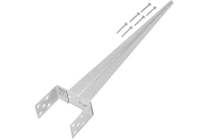 KOTARBAU® Soporte Poste Madera Ajustable de 0 a 160 mm Acero Galvanizado en Caliente Soporte en U con Punta para Clavar Anclajes Madera Base Poste Madera para Enterrar Plata