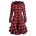 Produktbild Beikoard Steampunk Frauen Kapuze Trenchcoat Jacke Frauen Punk Retro-Steam Plaid Spitze Langen Mantel Retro Blazer