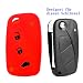 Produktbild RotSale® 1x Rot Schlüsselhülle Autoschlüssel Fiat 3 Tasten Etui Silikon Schutzhülle Tasche Gehäuse Fernbedingung Funkschlüssel Klappschlüssel