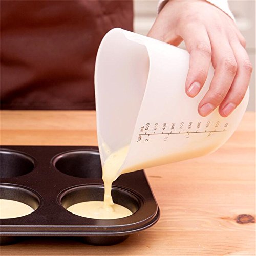 500 ml Herz Silikon Messbecher Cupcake Pancake Liquid Teig Spender Kochen Werkzeug Küche Esszimmer Bar Zubehör Home Supplies - 2