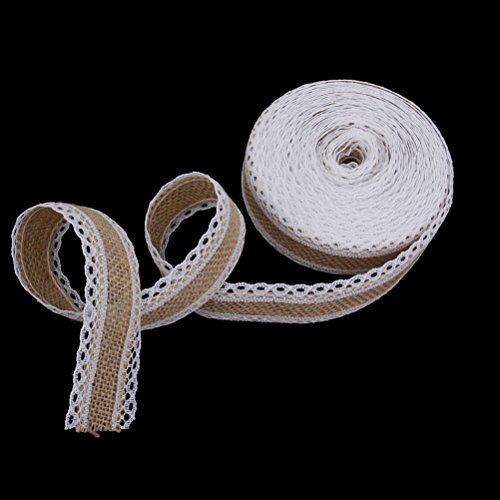 ROSENICE Juteband Jutestoff Jute-Wickelstreifen hessischen Jute Handwerk Farbbandrolle 10M für DIY Hochzeit Dekoration - 2