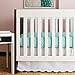 Oliver B Scallop Crib Skirt- White w/Turquoise Trim