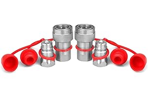 RODISHOMM Pioneer - Accouplements hydrauliques 1/2" Ag avec bouchons anti-poussière - Style ISO 5675 - Coupleurs hydrauliques pour tracteurs