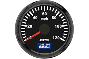 PIOUSUNT 52mm Boat GPS Speedometer 0-120MPH Car Odometer Gauge 7 Colors Backlight With GPS Antenna for Car Motorcycle Boat Marine Truck