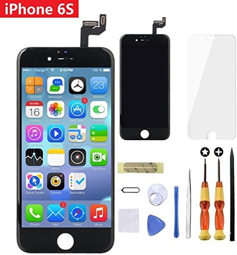 BrinonacGLK6SB01 LCD 3D Touch Screen Digitizer Frame Assembly Full Set Screen Replacement with Repair Tools + Instruction + Tempered Glass Screen Protector for iPhone 6S 4.7 inch Black
