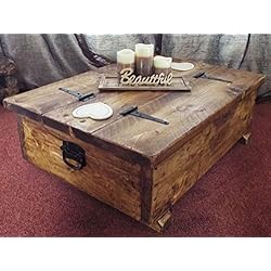 Caja de almacenamiento para mesa de café de madera con diseño rústico