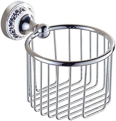 European paper towel basket Golden toilet paper basket Copper and gold-plated tissue box Bathroom in blue and white paper holder Toilet roll holder-B
