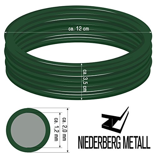 NIEDERBERG METALL 25m Bindedraht Spanndraht Ø 2,0mm Basteldraht Gartendraht Zaundraht Metall Zaun Zubehör Draht Drahtrolle Maschendraht | PVC-Ummantelung | Grün - 4