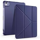 Aksesuarcim Apple iPad Air 11 2025 M3 ile Uyumlu Kılıf Silikon Yumuşak Kalem B&ouml;lmeli Esnek 4 Farklı Stand Olabilen Tablet Kıl
