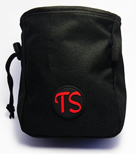 Thissak Black Chalk bag with adjustable waist belt Chalkbag - perfect for Climbing &amp; Bouldering