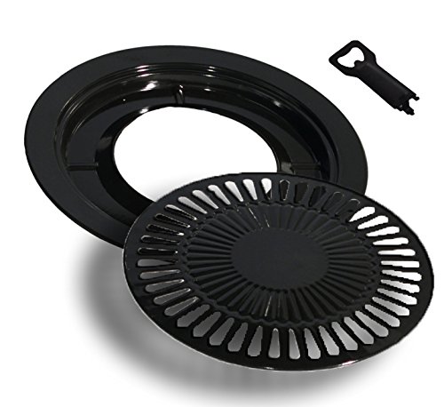 Campingkocher 2 flammig Gaskocher Gasgrill 3,3 KW mit Deckel Gasherd Kochfeld + Grillplatte + Phönix Gasherdkreuz + Gasschlauch-Regler Set - 5