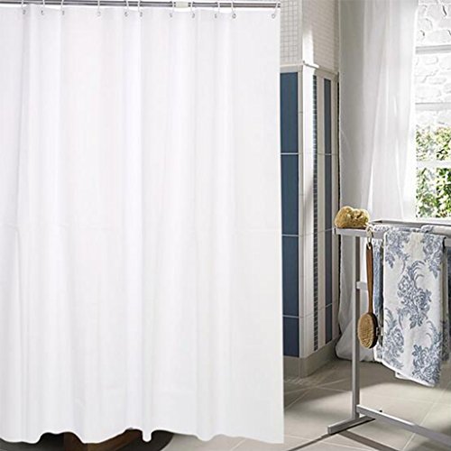 Gwell High Quality PEVA Waterproof Shower Curtain Anti-mold including Curtain Rings Bathroom 180x180cm White