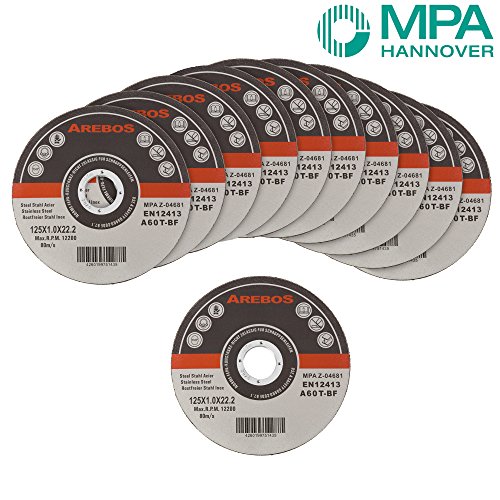 Trennscheiben Metall 125 x 1 x 22,23 mm Metall INOX Trennscheibe 100er Set