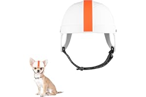 DONGKER Haustierhelm, Hundehelm mit Ohrloch, Haustier-Motorradhelm, Outdoor-Fahrrad-Hundekappe mit verstellbarem Kinnriemen für Hunde, Katzen, Welpen