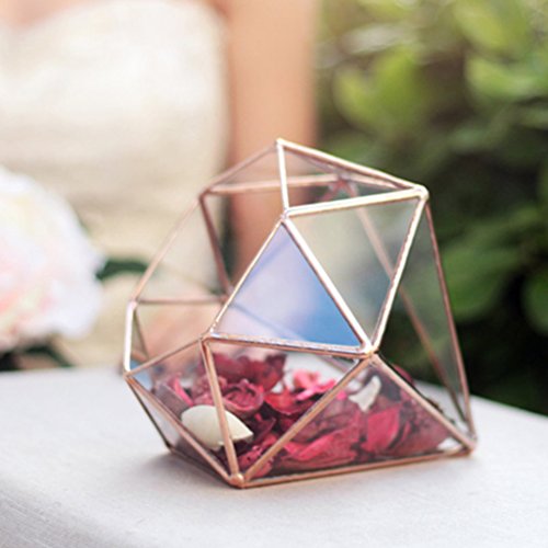 MagiDeal Geometrisches Glas Terrarium Box Glas Sukkulente Pflanzen Pflanzgefäß Deko Diamant Form – S - 8