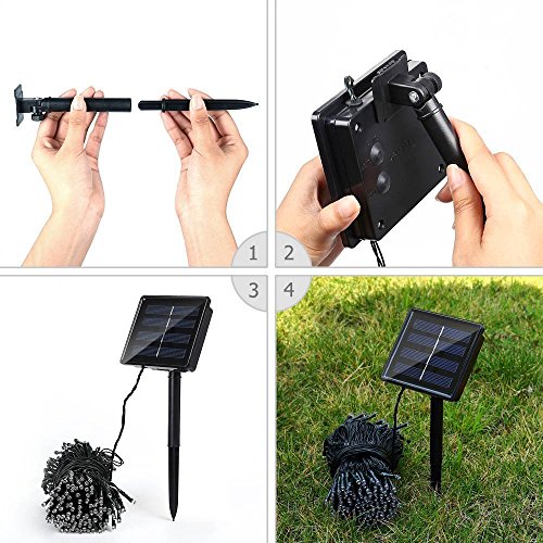 QederTEK Solar Lichterkette 22m 200er LED Garten Außen Licht 8 Modi Außenlichterkette Wasserdicht mit Lichtsensor Weihnachten Decoration Beleuchtung für Outdoor Party, Haus Dekoration, Hochzeit, Weihnachten, Feier Festakt (Blau) - 8