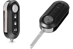 ENERGY01 Coque cle Noir Compatible pour Fiat 500 Panda Punto Bravo - Coque clé télécommande 3 Boutons Lame Modèle SIP22 Noir