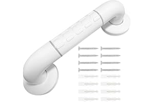 Xpieoyrm 30cm Agarraderas Baño para Mayores, Asa de Seguridad, Antideslizante, Agarrador Ducha de Acero Inoxidable y ABS plástico con Anillo Fluorescente, Tirador Auxiliar para Bañera y Escalones