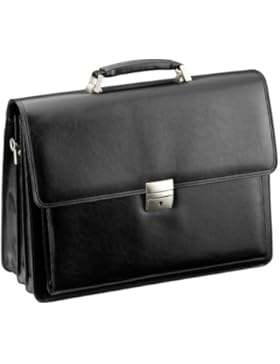 D&N Basic Line 3 Fach Aktentasche PU mit 1 Verschluss 40 cm, schwarz
