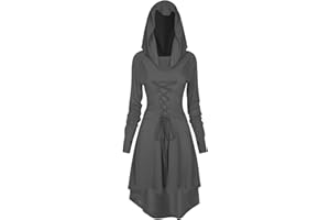 TSIRNK Halloween Costume for Women,Gothic Dress Medieval Dress Renaissance Dress Hoodie for Halloween Carnival