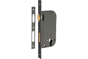 THIRARD - Boitier de serrure encastrable à rouleau pour porte d'entrée, axe 50mm, bouts carrés, noir